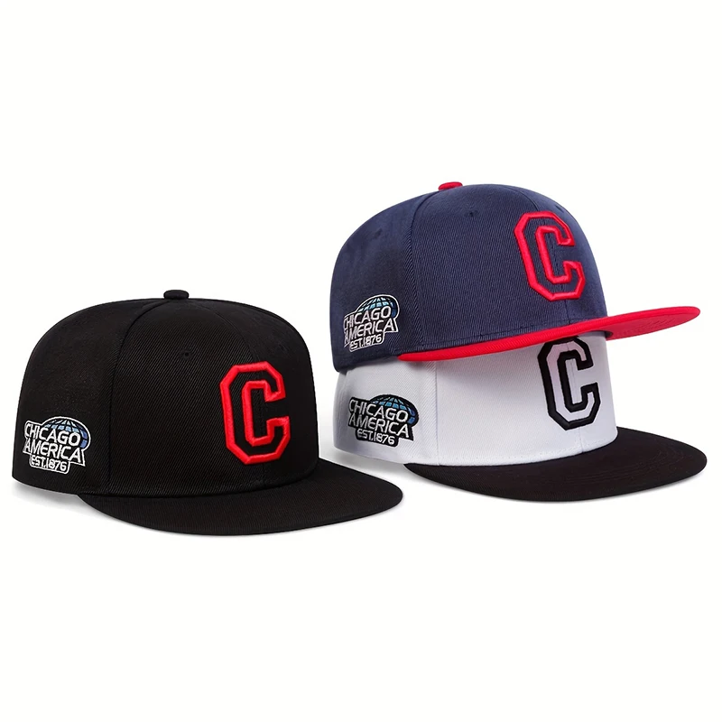 Outdoor Sport Hat - Unisex CHICAGO Embroidery Baseball Cap Cotton