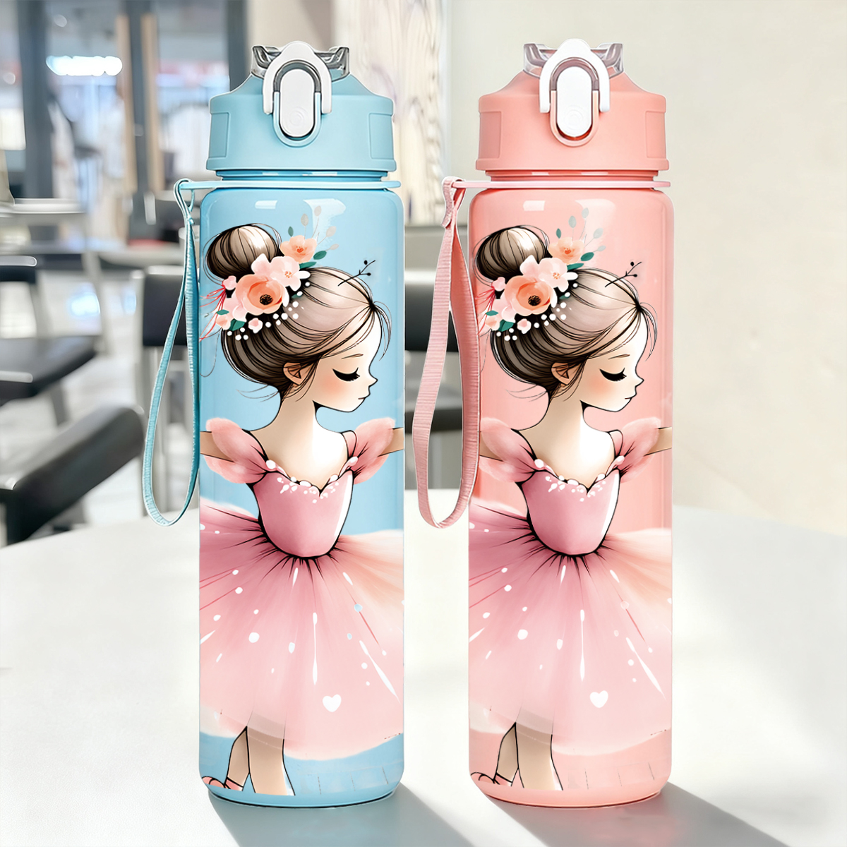 Outdoor Sport Field - Ballerina Print 750ml Sports Water Bottle