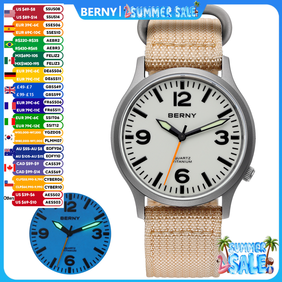 BERNY Titanium Watches for Men - Outdoor Sport Field avis et prix