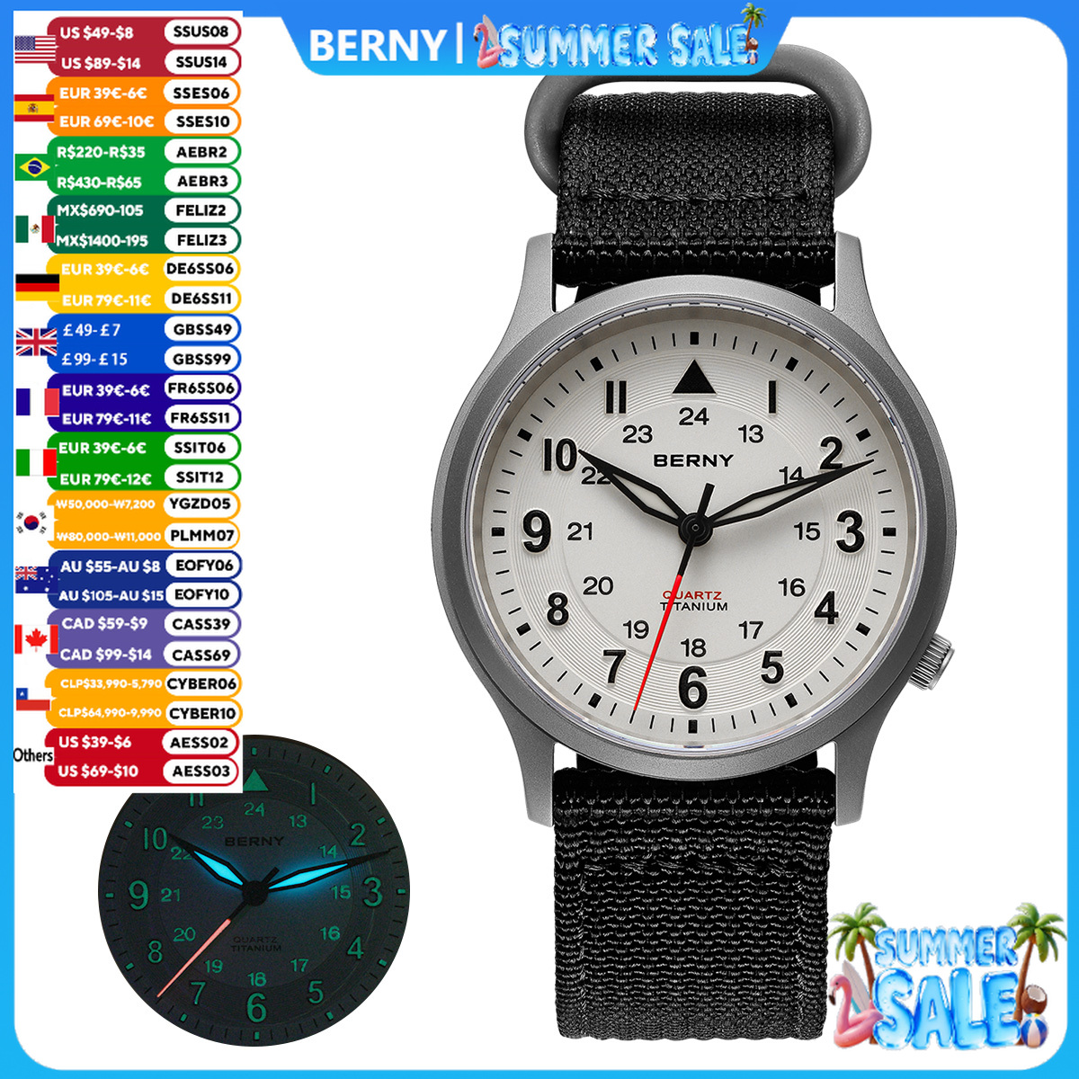 BERNY Titanium Watches for Men - Outdoor Sport Field avis et prix