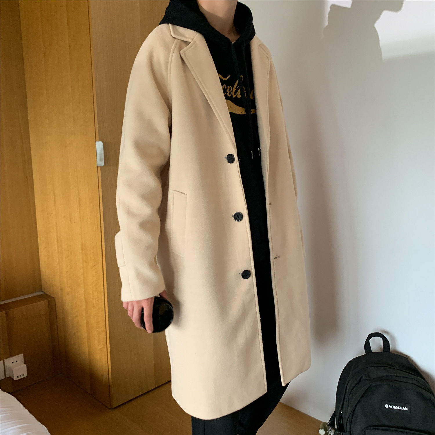 Wool Blend Coat Grey Mans Clim - Outdoor Sport Hobbies avis et prix