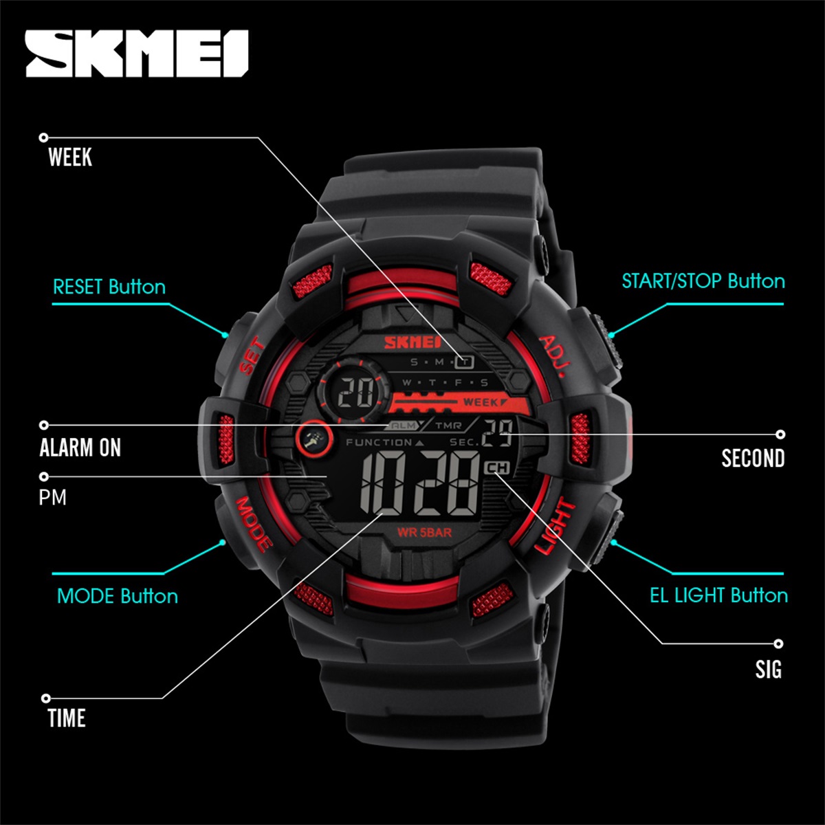 SKMEI Sports Electronic Wristw - Outdoor Sports List avis et prix