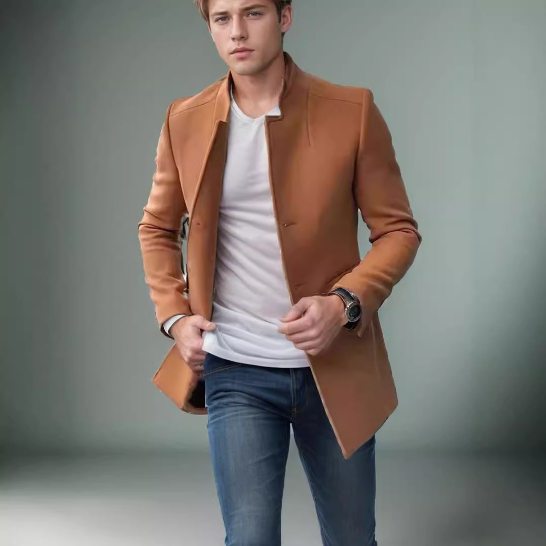 Wool Blend Blue Coat Mans Fish - Outdoor Sport Hobbies avis et prix