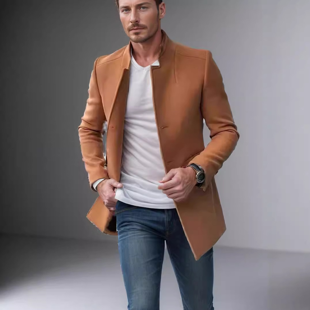 Wool Blend Blue Coat Mans Fish - Outdoor Sport Hobbies avis et prix